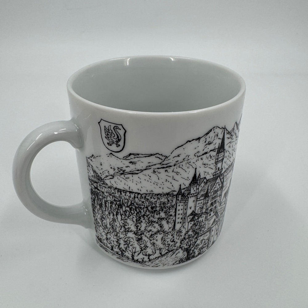 Schloss Neuschwanstein Bavarian Castle Landscape Scenic Art White Ceramic Mug